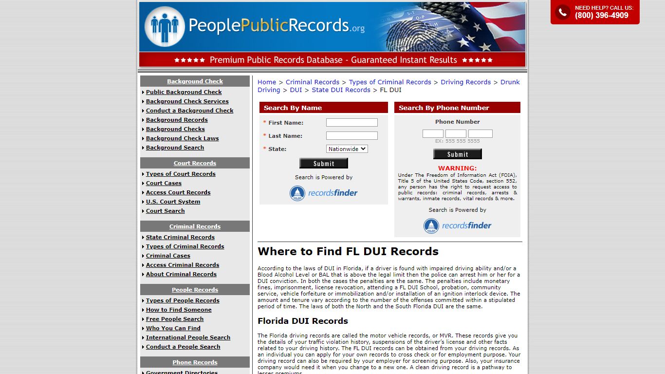 Where to Find FL DUI Records - PeoplePublicRecords.org